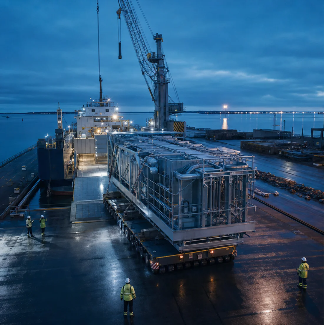 Illustrative industrial cargo environment at a Northern European port